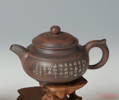 坭兴陶器工艺美术品-钟灼铁大师精品茶壶-博宝客-艺术品销售专區(qū)